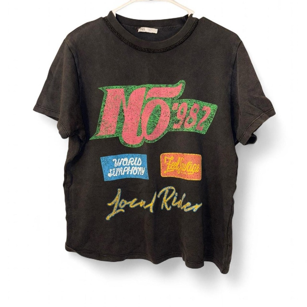 Zara Black Graphic Tee
